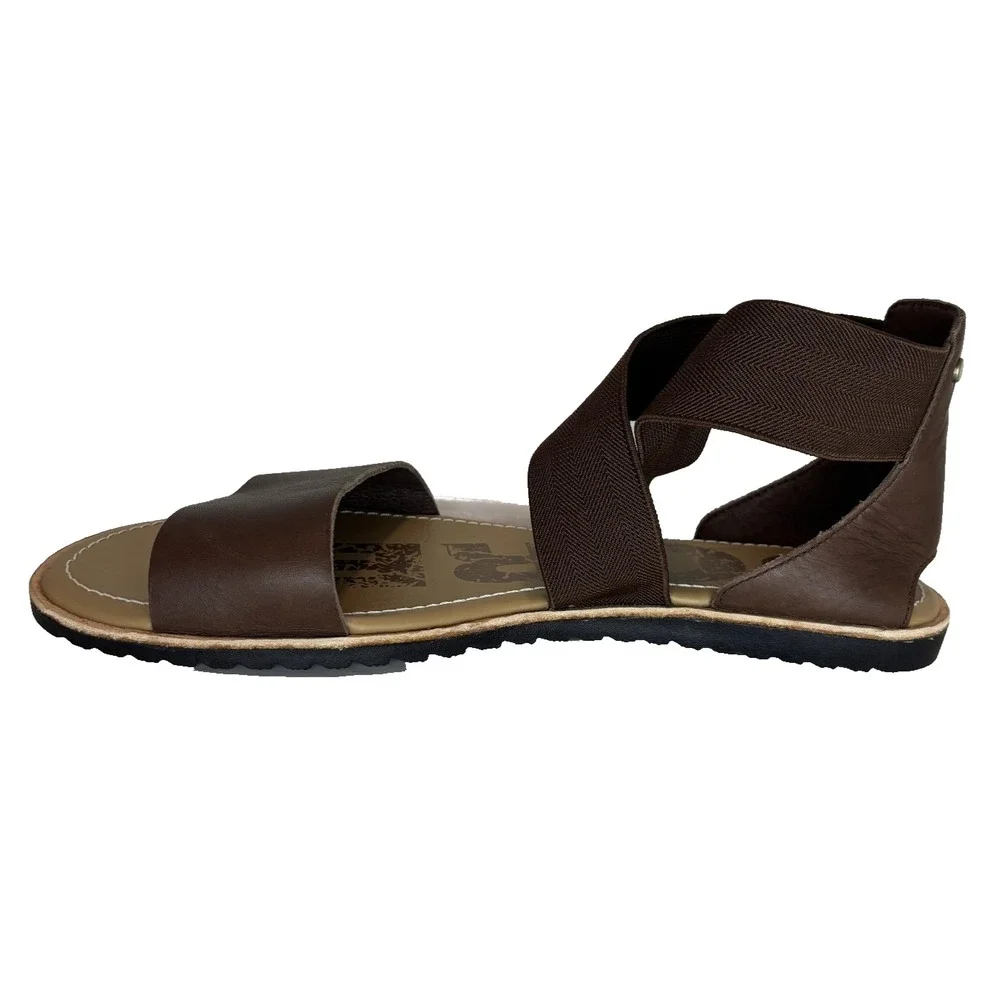 Sorel Women's‎ Ella NL3914-224 Camel Brown Jute Leather Strappy Sandals EUC 9.5